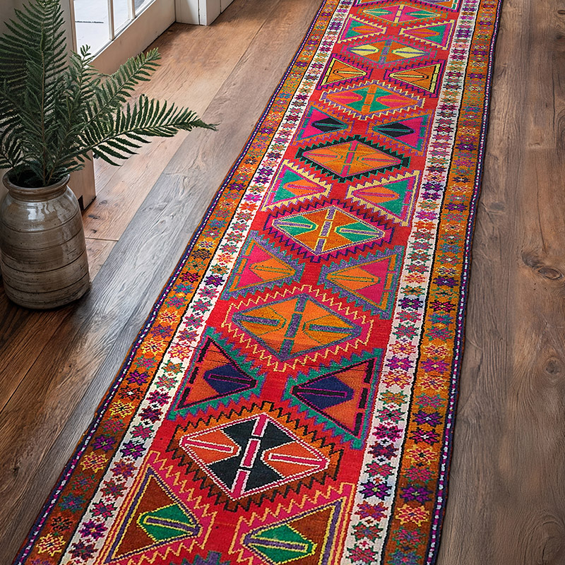 Alfombra Vintage de pasillo - 87 cm x 445 cm - K0085091