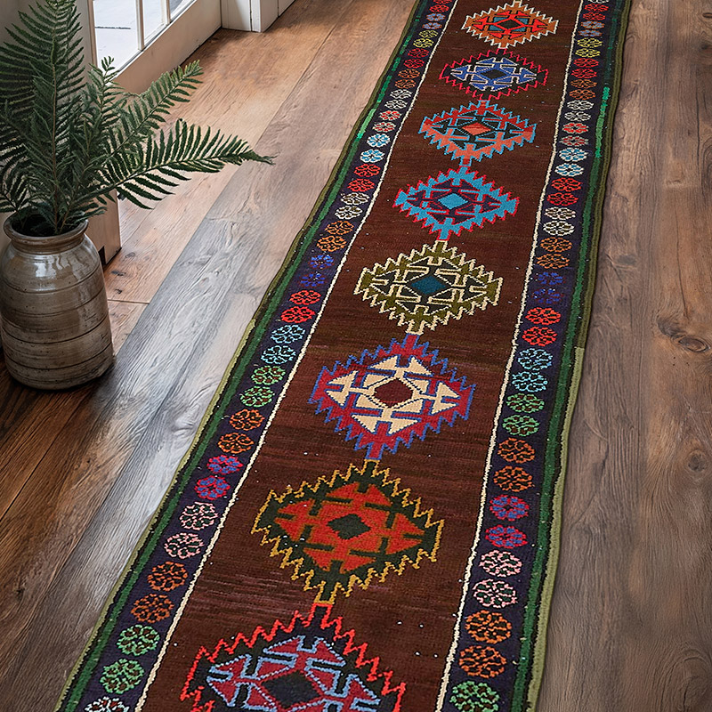 Vintage Tribal Runner Rug - 2' 5" x 12' 8" (29" x 152") - K0085094