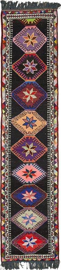 Alfombra Vintage de pasillo - 87 cm x 398 cm