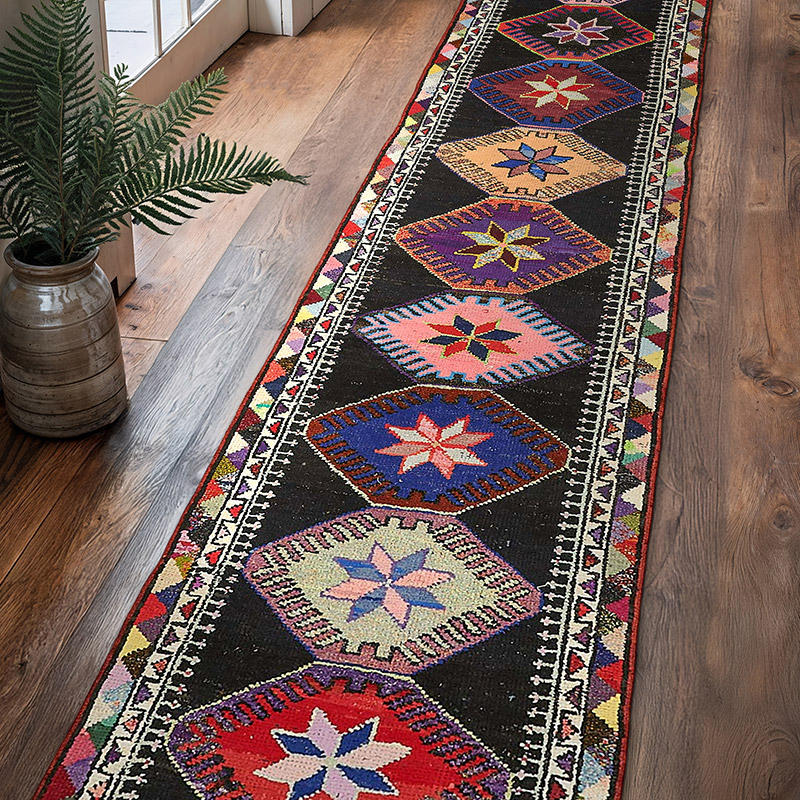Vintage Tribal Runner Rug - 2' 10" x 13' 1" (34" x 157") - K0085100