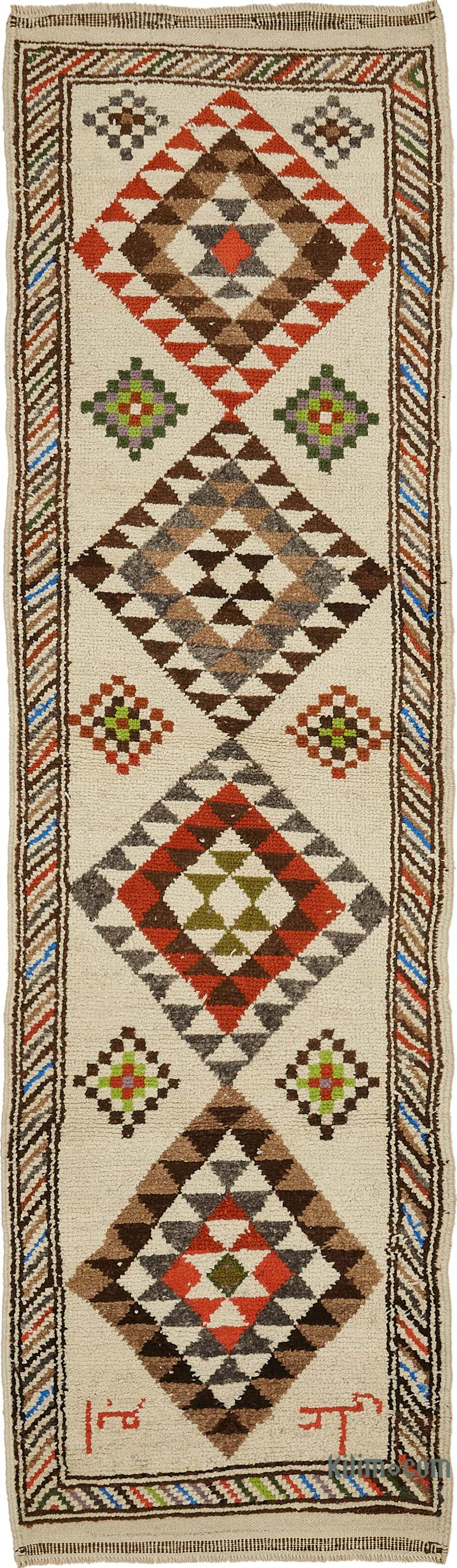 Vintage Tribal Runner Rug - 3' 2" x 10' 10" (38" x 130") - K0085113