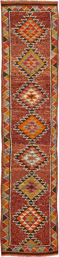 Vintage Tribal Runner Rug - 2' 9" x 13'  (33" x 156")
