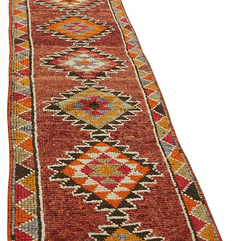 Vintage Tribal Runner Rug - 2' 9" x 13'  (33" x 156") - K0085115