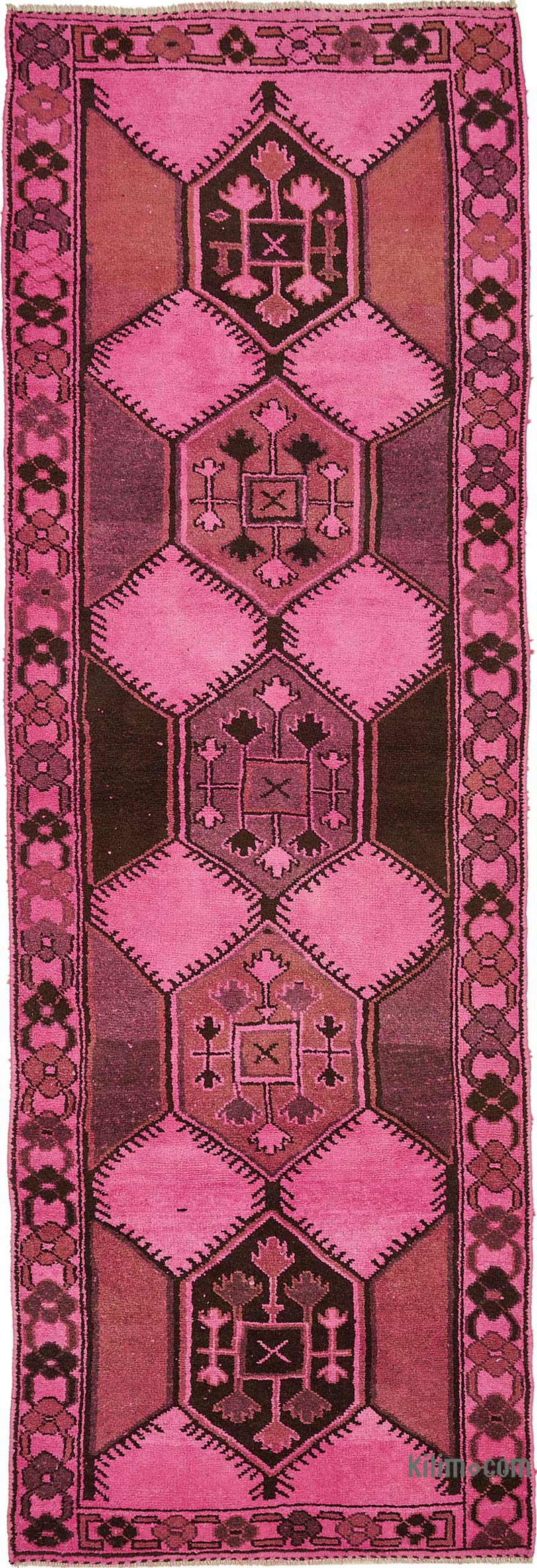 Alfombra Vintage de pasillo - 130 cm x 398 cm - K0085123
