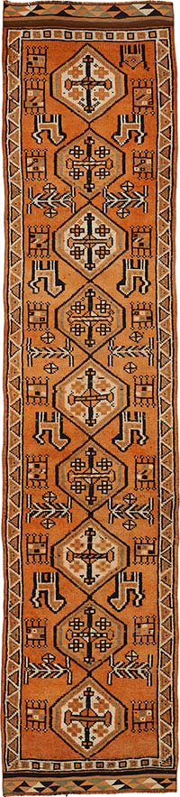 Alfombra Vintage de pasillo - 90 cm x 413 cm