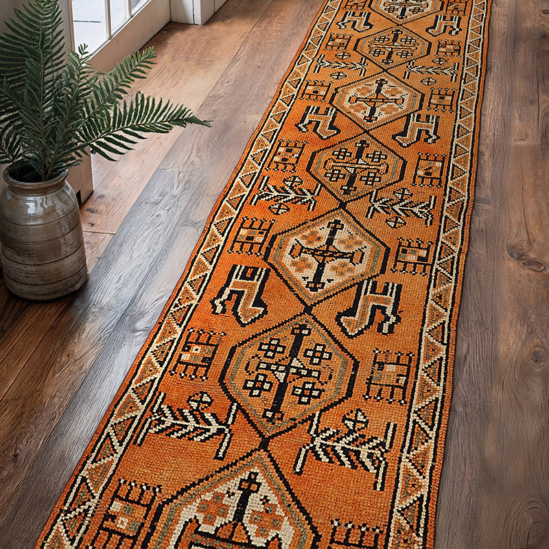 Alfombra Vintage de pasillo - 90 cm x 413 cm - K0085124