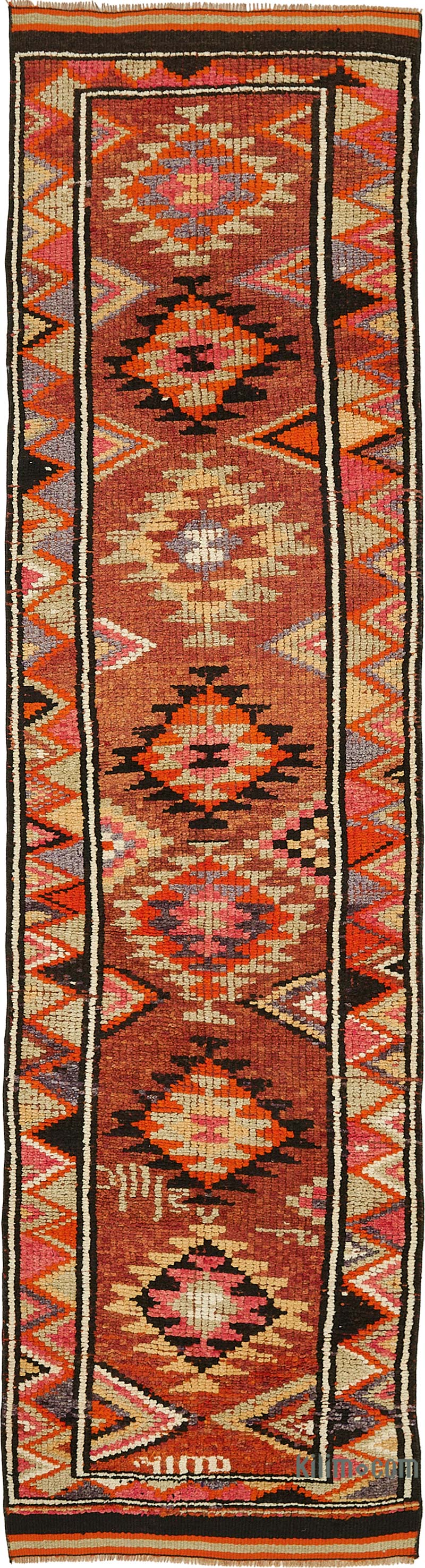 Vintage Tribal Runner Rug - 2' 8" x 11'  (32" x 132") - K0085129