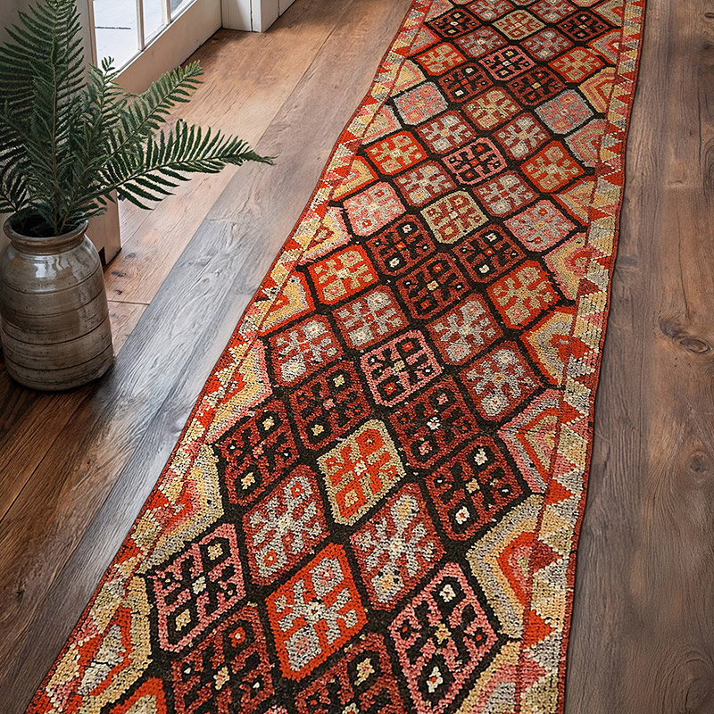 Alfombra Vintage de pasillo - 86 cm x 405 cm - K0085132