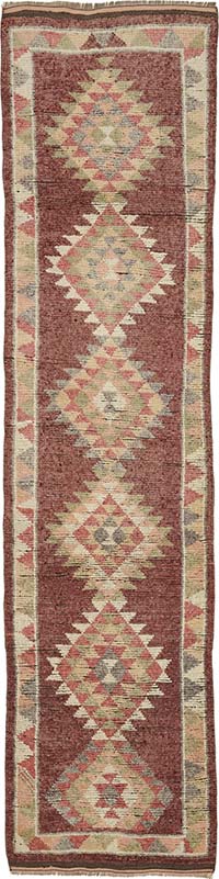 Vintage Tribal Runner Rug - 2' 9" x 11' 7" (33" x 139")