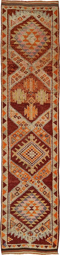 Alfombra Vintage de pasillo - 93 cm x 382 cm