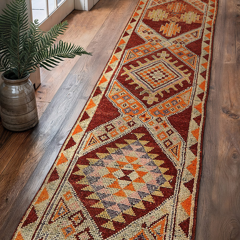 Vintage Tribal Runner Rug - 3' 1" x 12' 6" (37" x 150") - K0085142