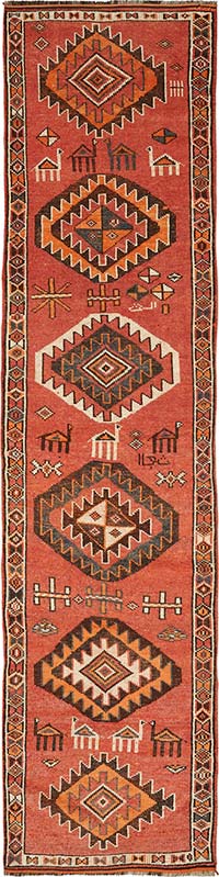 Alfombra Vintage de pasillo - 92 cm x 410 cm