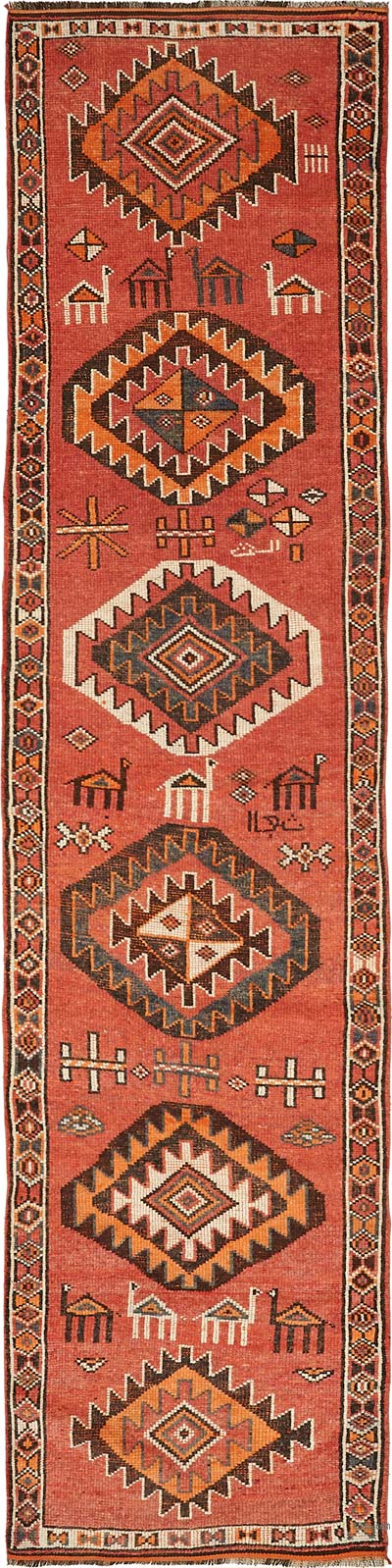 Vintage Tribal Runner Rug - 3'  x 13' 5" (36" x 161")