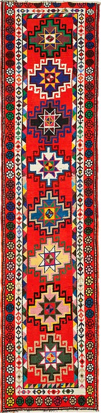 Vintage Tribal Runner Rug - 2' 11" x 11' 10" (35" x 142")