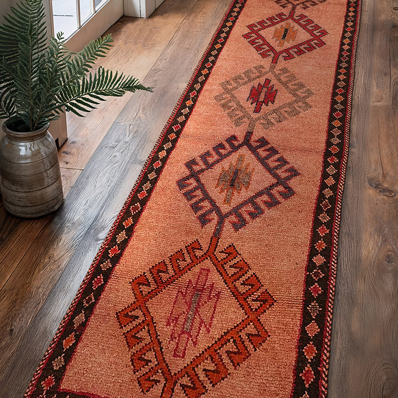 Alfombra Vintage de pasillo - 95 cm x 405 cm - K0085185