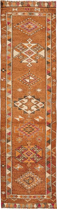 Vintage Tribal Runner Rug - 3' 1" x 11' 3" (37" x 135")