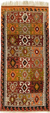 Vintage Konya Kilim Rug - 5' 7" x 11' 9" (67" x 141")
