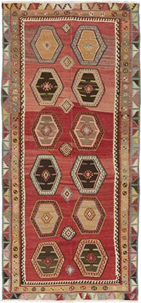 Vintage Sarkisla Kilim Rug - 4' 11" x 10' 7" (59" x 127")