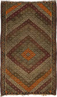 Vintage Bayburt Kilim Rug - 6' 6" x 11' 5" (78" x 137")