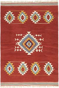 New Handwoven Turkish Kilim Rug - 5' 11" x 8' 4" (71" x 100")