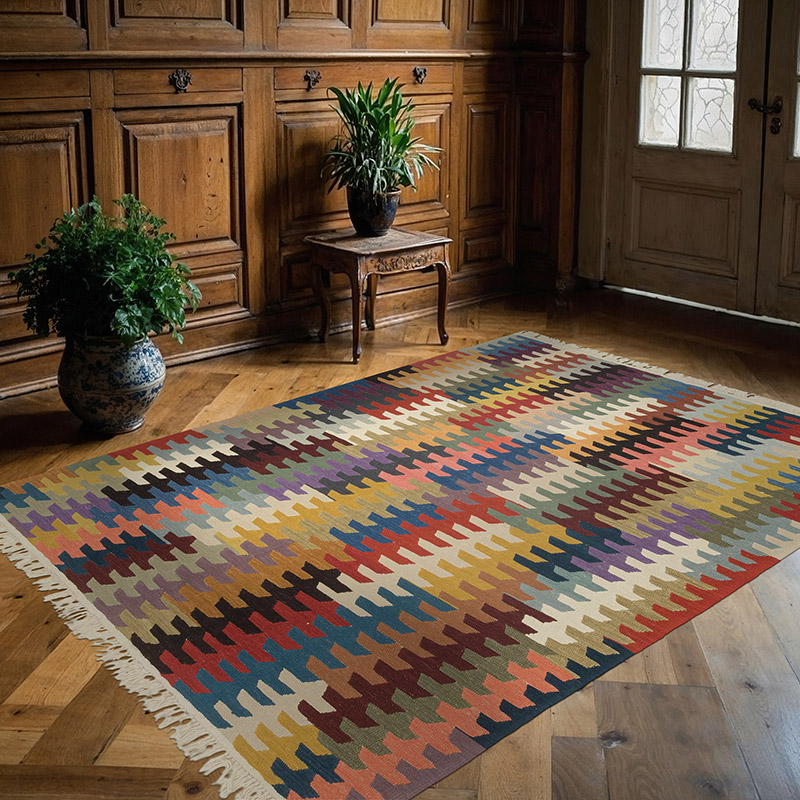 New Handwoven Turkish Kilim Rug - 5' 11" x 7' 10" (71" x 94") - K0085221