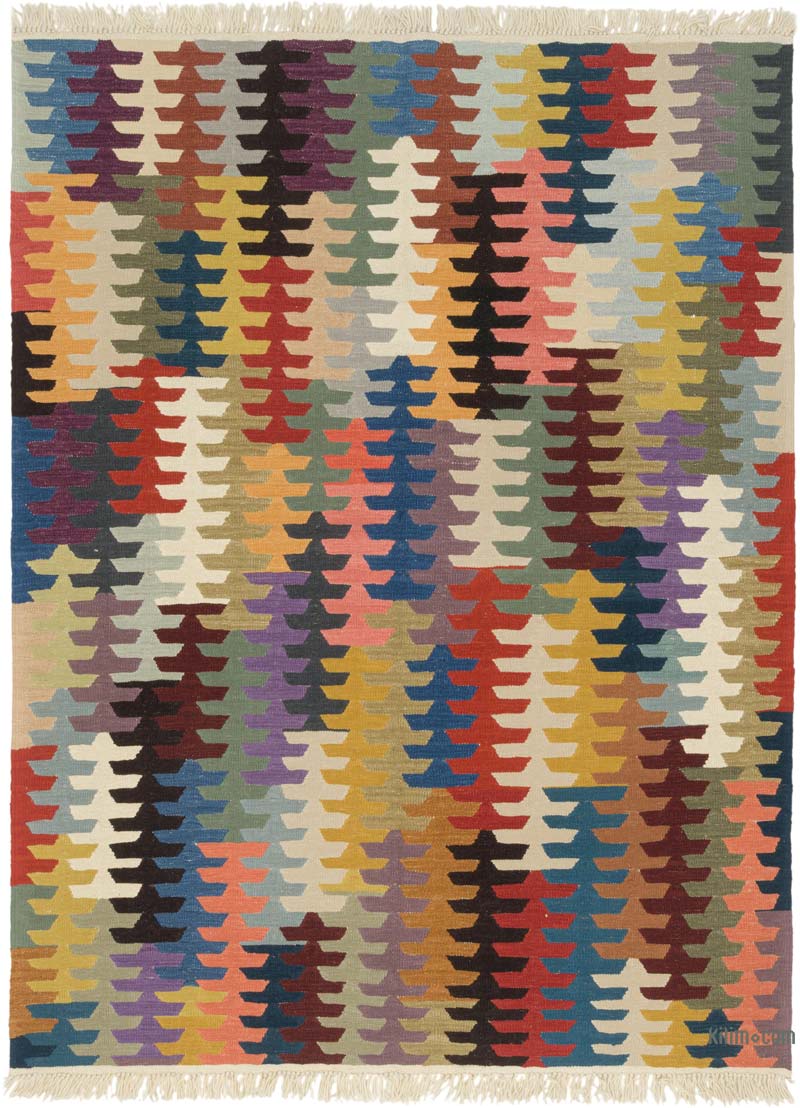 New Handwoven Turkish Kilim Rug - 5' 11" x 7' 10" (71" x 94") - K0085221