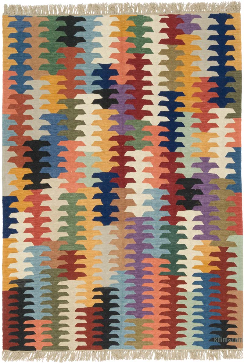 New Handwoven Turkish Kilim Rug - 5' 2" x 7' 3" (62" x 87") - K0085224