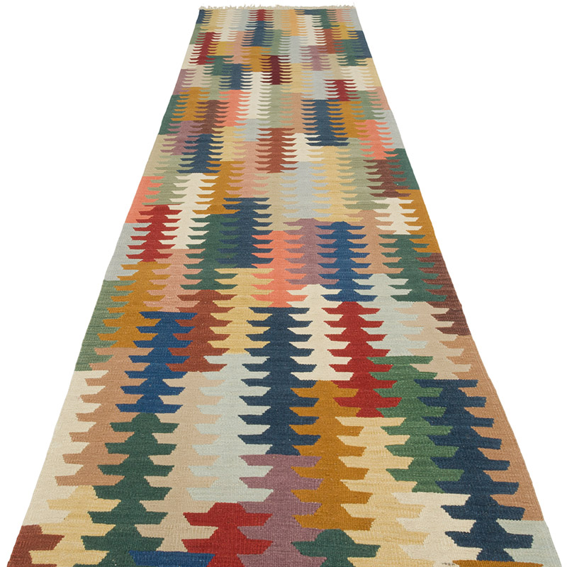 New Handwoven Turkish Kilim Runner - 2' 10" x 13' 5" (34" x 161") - K0085225