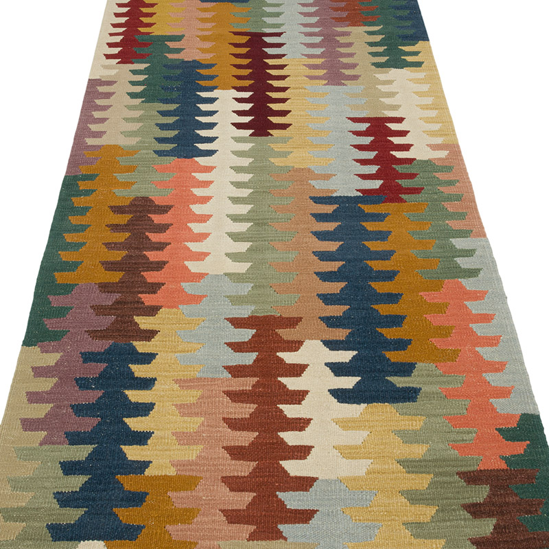 New Handwoven Turkish Kilim Runner - 2' 10" x 13' 5" (34" x 161") - K0085225