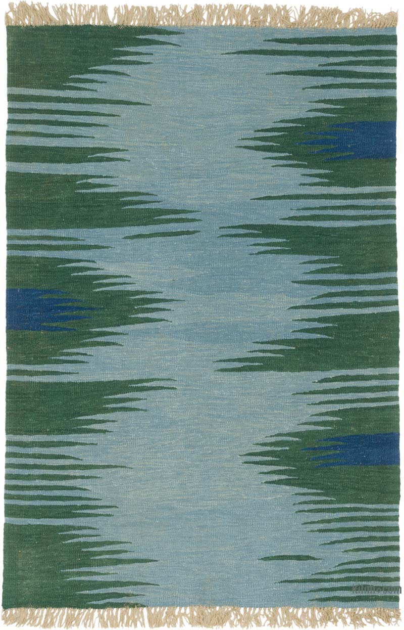 New Handwoven Turkish Kilim Rug - 4' 1" x 6'  (49" x 72") - K0085226