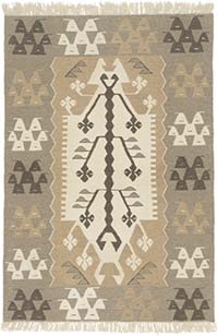 New Handwoven Turkish Kilim Rug - 3' 8" x 5' 5" (44" x 65")