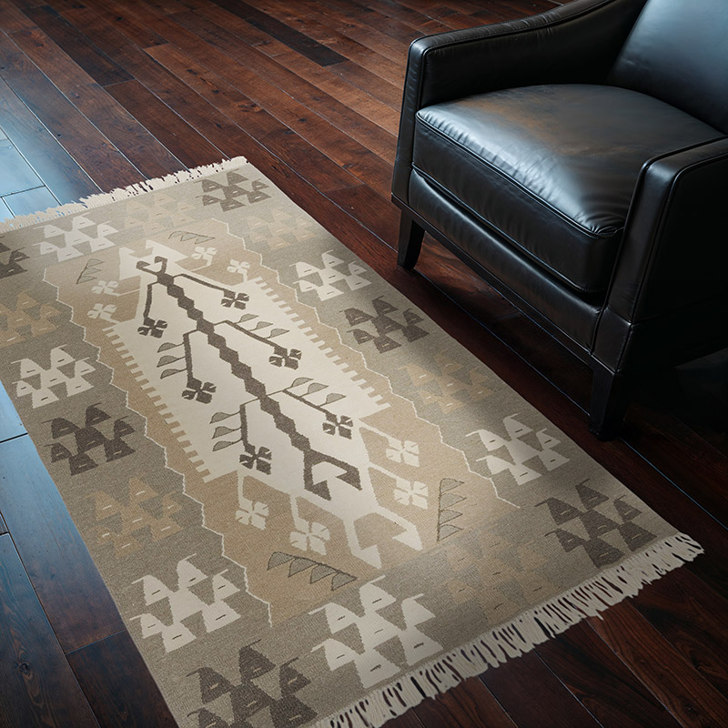 New Handwoven Turkish Kilim Rug - 3' 8" x 5' 5" (44" x 65") - K0085227