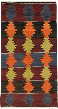 Vintage Manisa Kilim Rug - 5' 10" x 10' 7" (70" x 127")