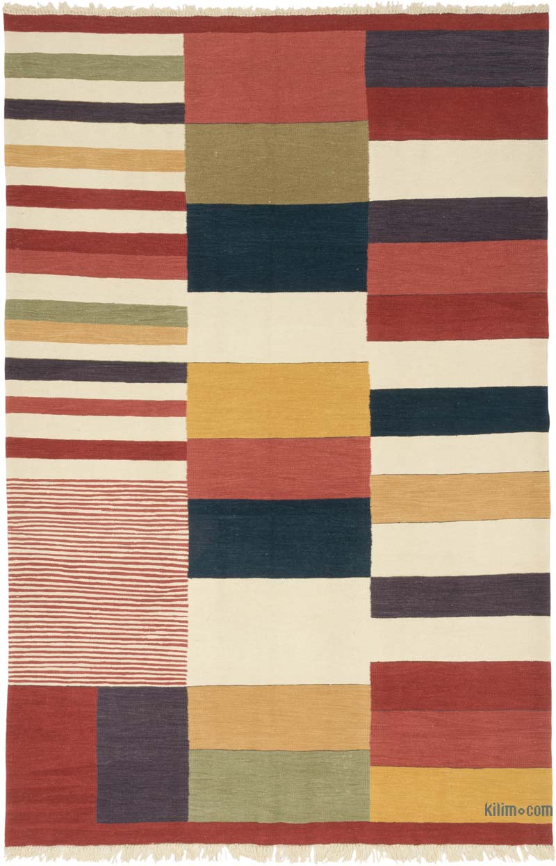 New Handwoven Turkish Kilim Rug - 6' 7" x 10'  (79" x 120") - K0085279