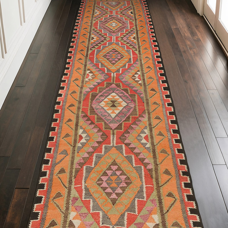Corredor Vintage Herki Kilim - 105 cm x 314 cm - K0085282