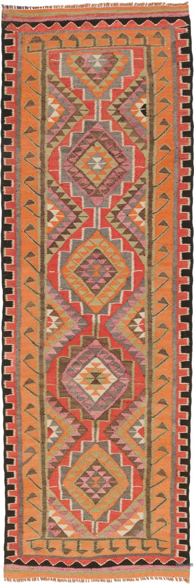 Vintage Herki Kilim Runner - 3' 5" x 10' 4" (41" x 124")