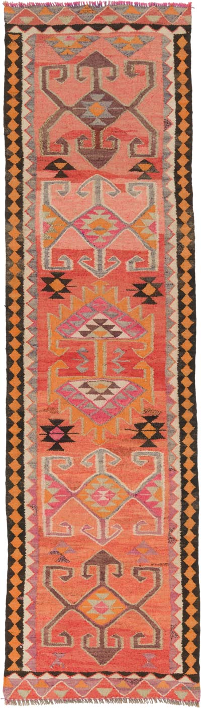 Vintage Herki Kilim Runner - 3' 2" x 11' 2" (38" x 134")