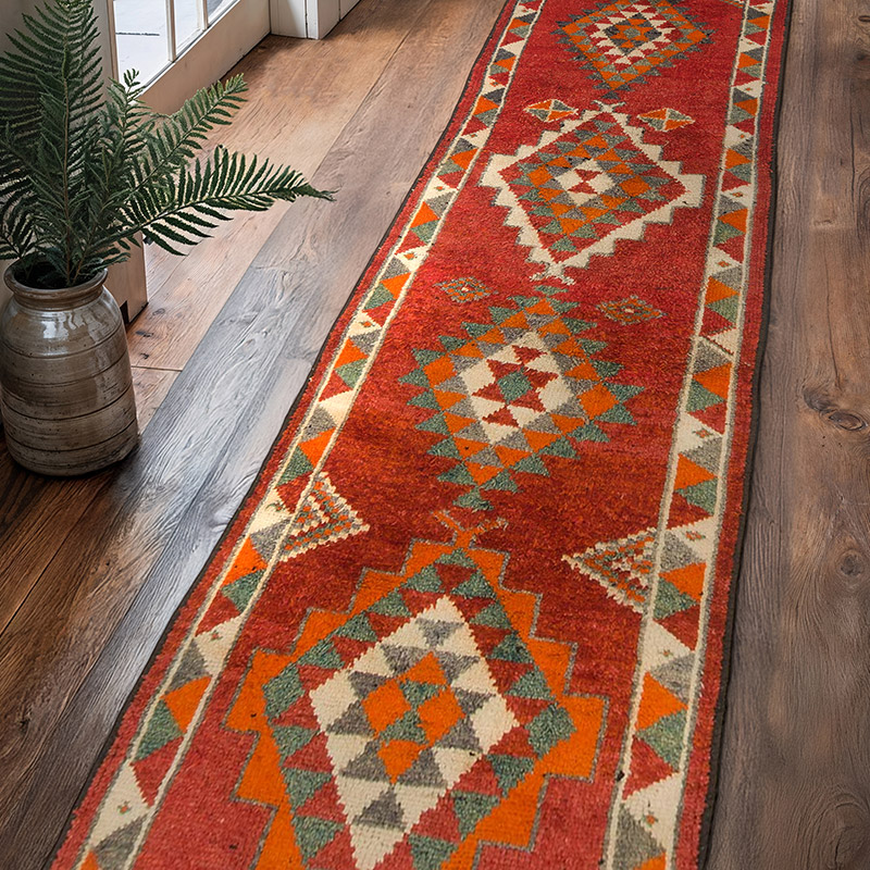 Alfombra Vintage de pasillo - 94 cm x 372 cm - K0085284