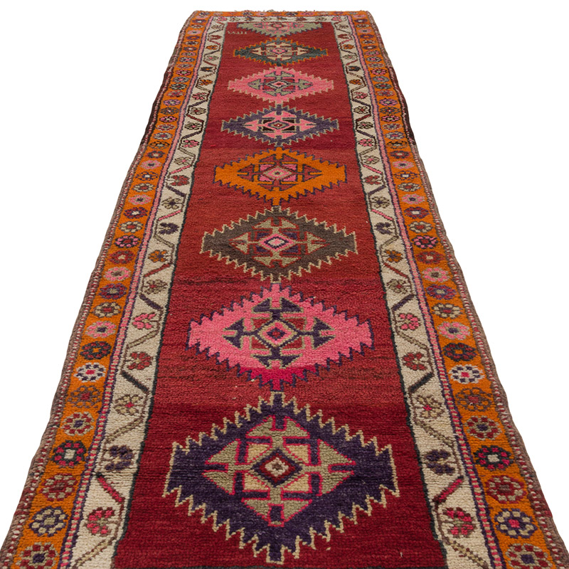 Vintage Tribal Runner Rug - 2' 11" x 12'  (35" x 144") - K0085285