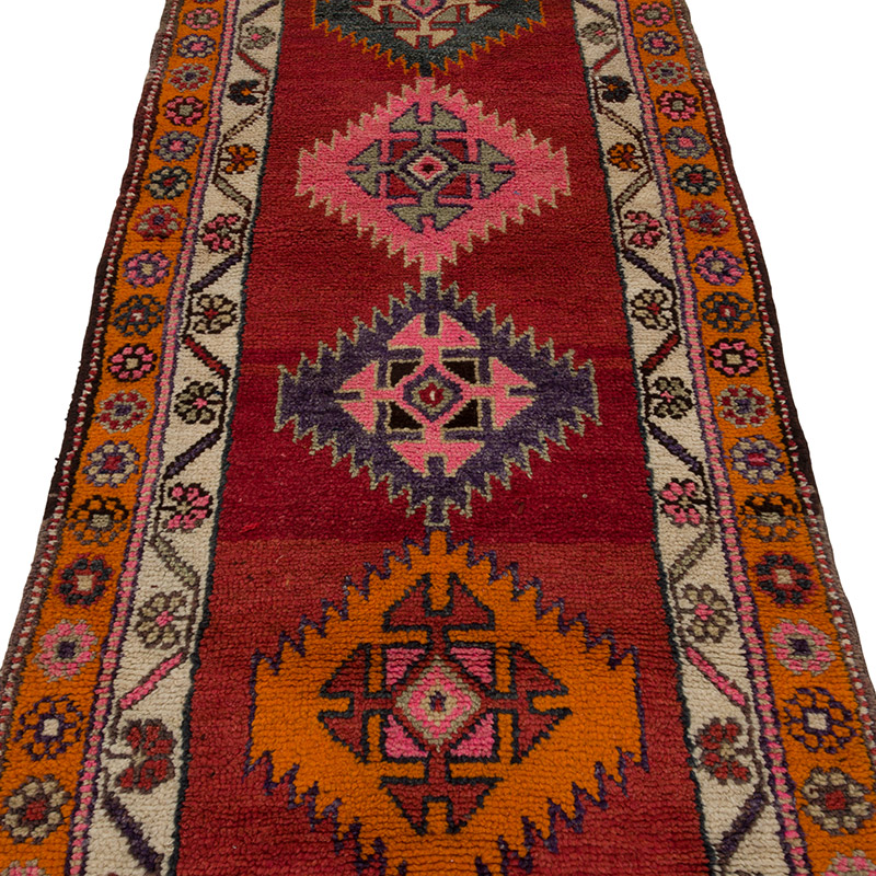 Vintage Tribal Runner Rug - 2' 11" x 12'  (35" x 144") - K0085285