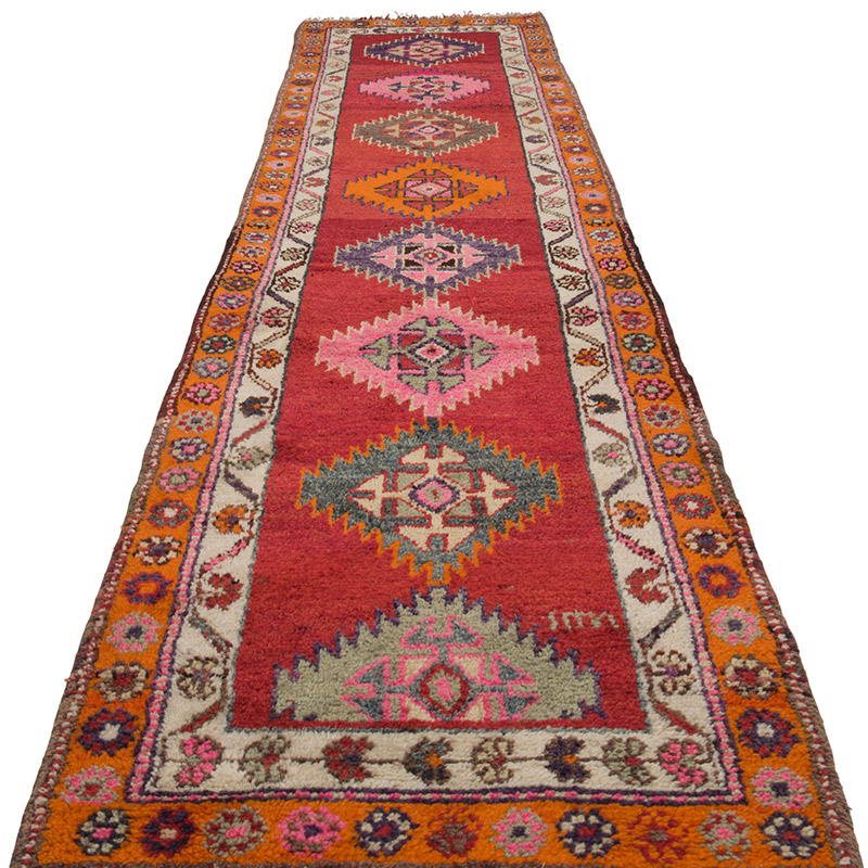 Vintage Tribal Runner Rug - 2' 11" x 12'  (35" x 144") - K0085285