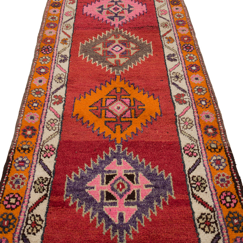 Vintage Tribal Runner Rug - 2' 11" x 12'  (35" x 144") - K0085285