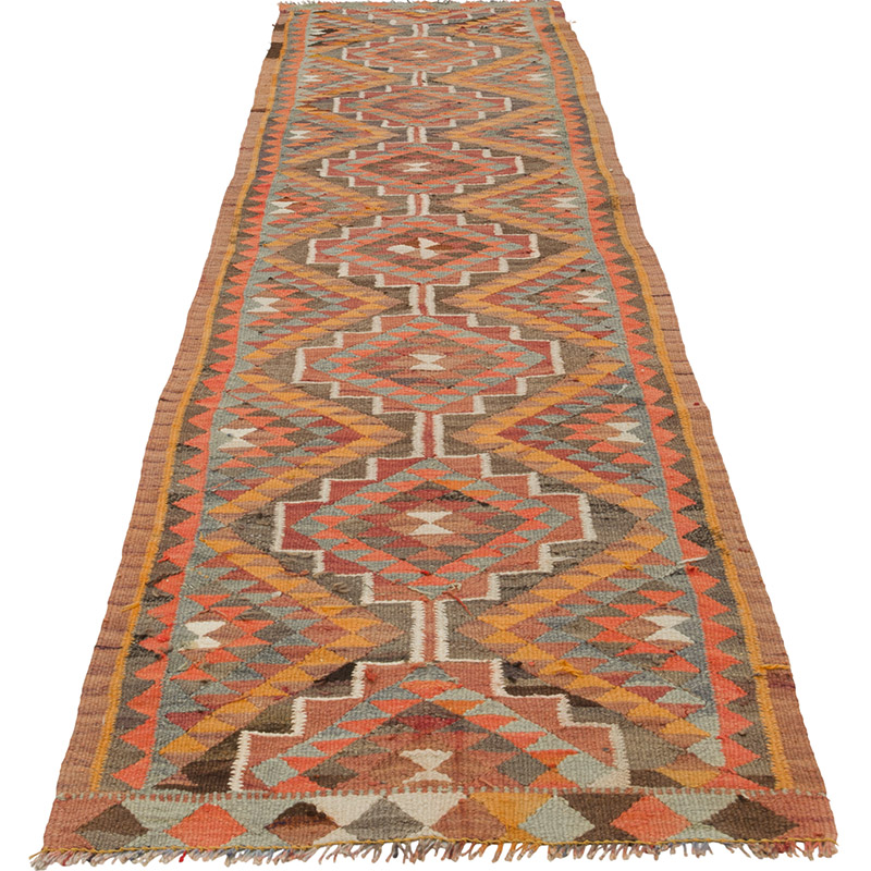 Vintage Herki Kilim Runner - 2' 9" x 10' 10" (33" x 130") - K0085287