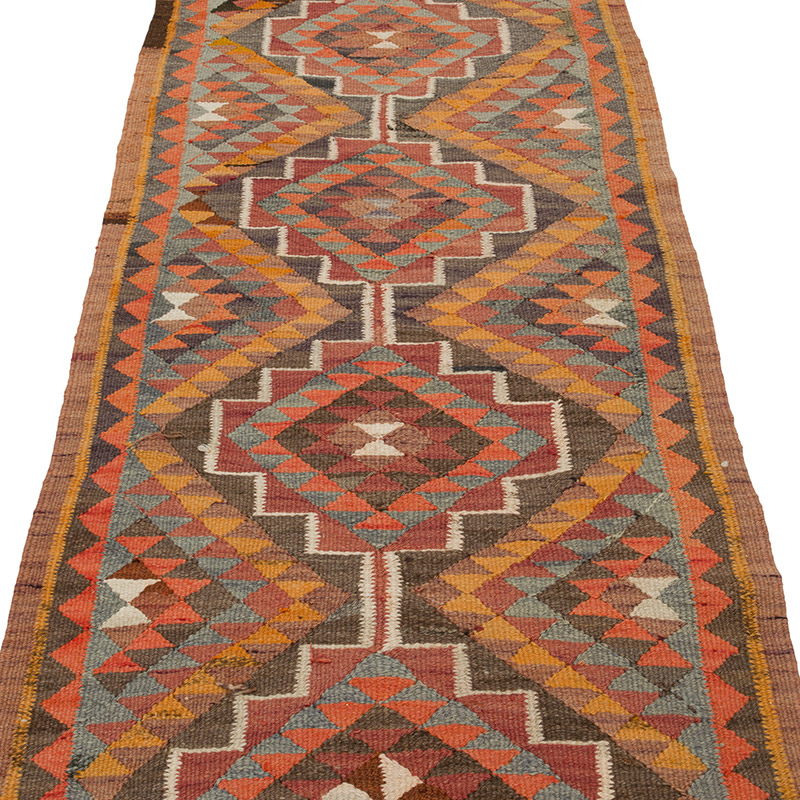 Vintage Herki Kilim Runner - 2' 9" x 10' 10" (33" x 130") - K0085287