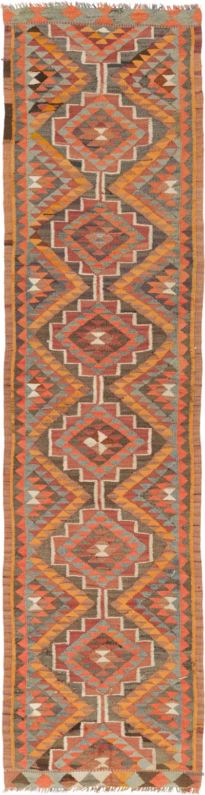 Vintage Herki Kilim Yolluk - 85 cm x 329 cm