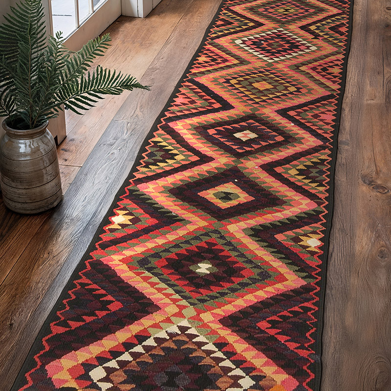 Vintage Herki Kilim Yolluk - 89 cm x 370 cm - K0085289