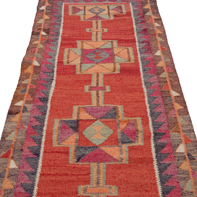 Vintage Herki Kilim Yolluk - 92 cm x 320 cm - K0085290