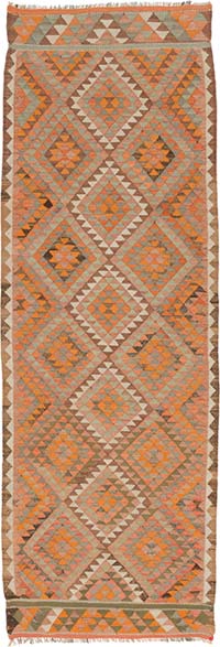 Vintage Herki Kilim Runner - 3' 7" x 10' 4" (43" x 124")