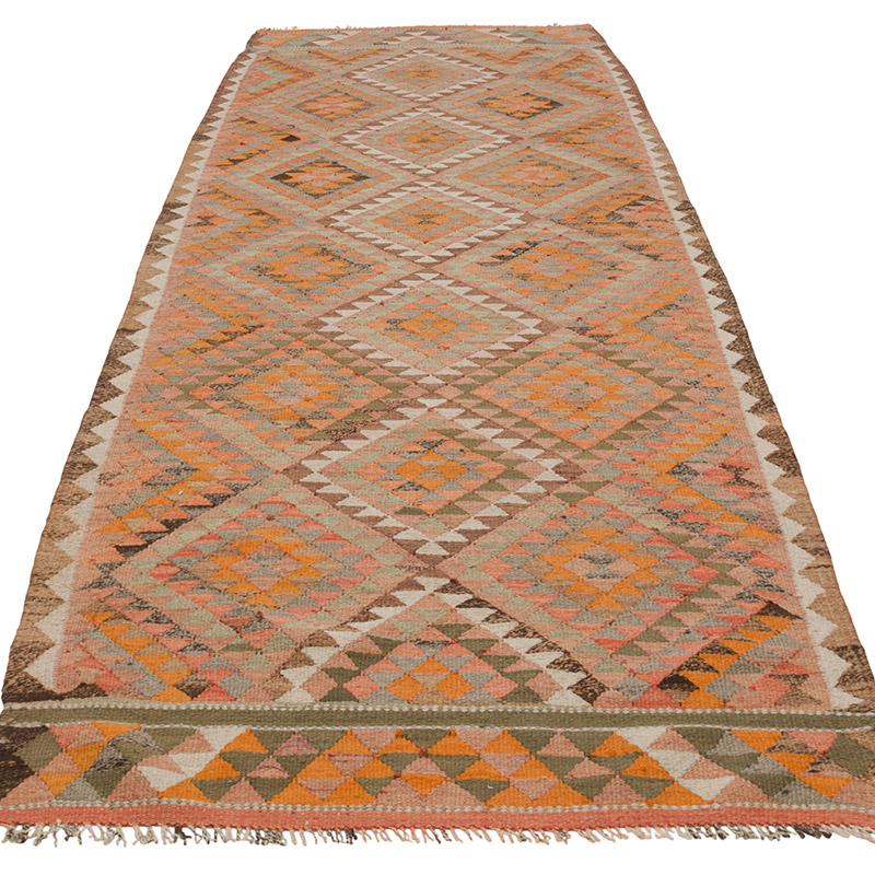 Vintage Herki Kilim Yolluk - 110 cm x 314 cm - K0085291