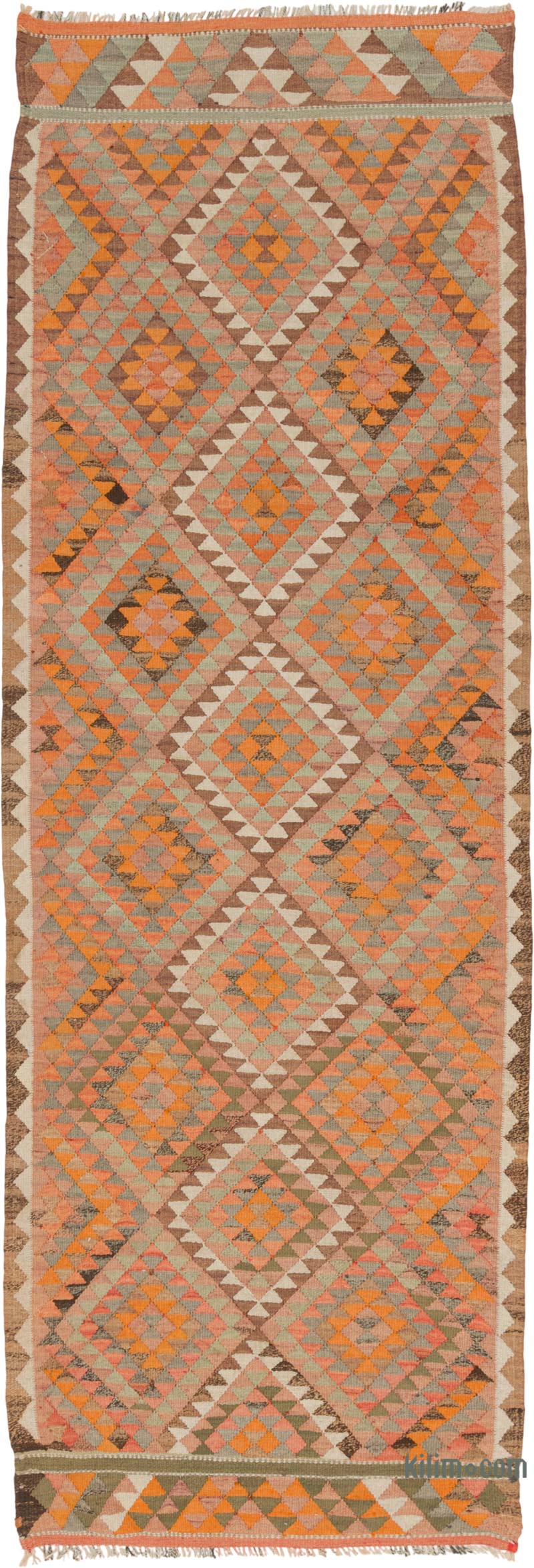 Vintage Herki Kilim Yolluk - 110 cm x 314 cm - K0085291